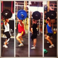 Sandy, Matt, Cam and Doug W during the snatch WOD on Thursday