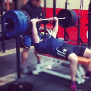 Ginge with a massive 145kg bench press